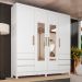 Guarda-Roupa Casal com Espelho Roma 4 Portas 6 Gavetas Branco