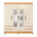 Guarda-Roupa Casal com Espelho Roma 4 Portas 6 Gavetas Cinnamon e Off White