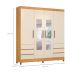 Guarda-Roupa Casal com Espelho Roma 4 Portas 6 Gavetas Cinnamon e Off White