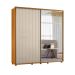 Guarda-Roupa Casal com Espelho Sávio 2 Portas 4 Gavetas Cinamomo e Off White