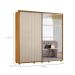 Guarda-Roupa Casal com Espelho Sávio 2 Portas 4 Gavetas Cinamomo e Off White