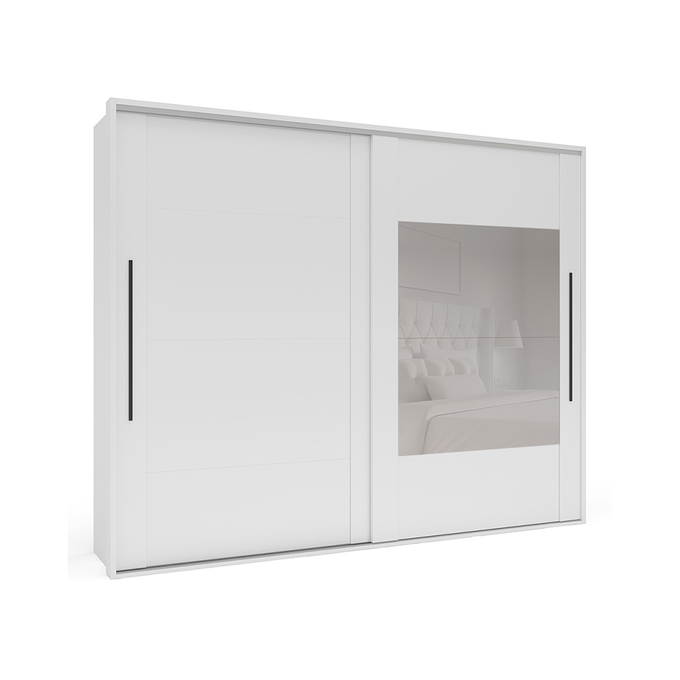 Guarda-Roupa Casal com Espelho Sevilha Flex 2 PT 4 GV Branco