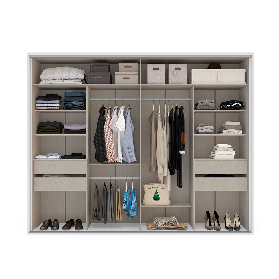 Guarda-Roupa Casal com Espelho Sevilha Flex 2 PT 4 GV Branco