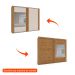 Guarda-Roupa Casal com Espelho Sevilha Flex 2 Portas 4 Gavetas  Freijó e Off White