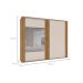 Guarda-Roupa Casal com Espelho Sevilha Flex 2 Portas 4 Gavetas  Freijó e Off White