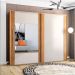 Guarda-Roupa Casal com Espelho Sevilha Flex 2 Portas 4 Gavetas  Freijó e Off White