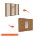 Guarda-Roupa Casal com Espelho Sevilha Flex 3 Portas 4 Gavetas Off White e Freijó