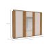 Guarda-Roupa Casal com Espelho Sevilha Flex 3 Portas 4 Gavetas Off White e Freijó