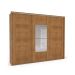 Guarda-Roupa Casal com Espelho Sevilha Flex 3 Portas 4 Gavetas Off White e Freijó