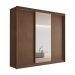 Guarda-Roupa Casal com Espelho Siena 3 Portas 6 Gavetas Cacau
