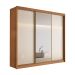 Guarda-Roupa Casal com Espelho Siena 3 Portas 6 Gavetas Cinamomo e Off White