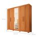 Guarda-Roupa Casal com Espelho Sophia 5 Portas 2 Gavetas Freijó e Off White
