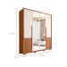 Guarda-Roupa Casal com Espelho Tango 4 Portas 3 Gavetas Off White e Freijó