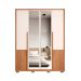 Guarda-Roupa Casal com Espelho Tango 4 Portas 3 Gavetas Off White e Freijó