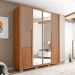 Guarda-Roupa Casal com Espelho Tango 4 Portas 3 Gavetas Suede e Freijó