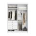 Guarda-Roupa Casal com Espelho Trento 2 Portas 4 Gavetas Branco