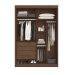 Guarda-Roupa Casal com Espelho Trento 2 Portas 4 Gavetas Cacau