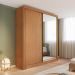 Guarda-Roupa Casal com Espelho Trento 2 Portas 4 Gavetas Cinamomo