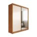 Guarda-Roupa Casal com Espelho Trento 2 Portas 4 Gavetas Cinamomo e Off White