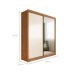 Guarda-Roupa Casal com Espelho Trento 2 Portas 4 Gavetas Cinamomo e Off White
