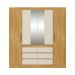 Guarda-Roupa Casal com Espelho Trevi 4 Portas 6 Gavetas Cinamon e Off White