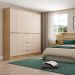 Guarda-Roupa Casal com Espelho Troy 6 Portas 3 Gavetas Noce e Off White