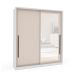 Guarda-Roupa Casal com Espelho Valência 2 Portas 2 Gavetas Branco e Creme