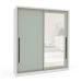 Guarda-Roupa Casal com Espelho Valência 2 Portas 2 Gavetas Branco e Verde