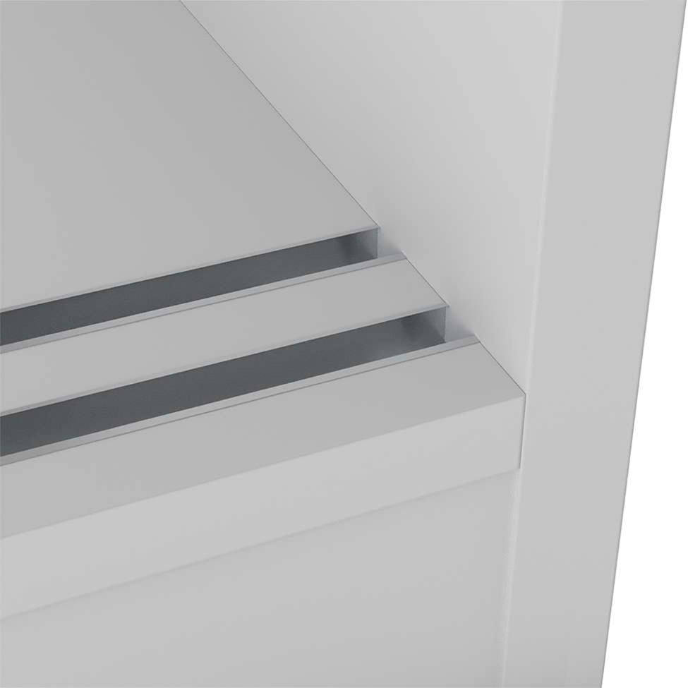 Guarda-Roupa Casal com Espelho Valência 2 Portas 6 Gavetas Branco
