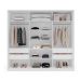 Guarda-Roupa Casal com Espelho Valência 3 Portas 4 Gavetas Branco e Azul