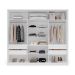 Guarda-Roupa Casal com Espelho Valência 3 Portas 4 Gavetas Branco e Creme