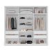 Guarda-Roupa Casal com Espelho Valência 3 Portas 4 Gavetas Branco e Verde