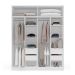 Guarda-Roupa Casal com Espelho Valência 4 Portas 4 Gavetas Branco e Cinza