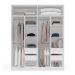 Guarda-Roupa Casal com Espelho Valência 4 Portas 4 Gavetas Branco e Creme
