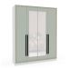 Guarda-Roupa Casal com Espelho Valência 4 Portas 4 Gavetas Branco e Verde