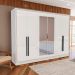 Guarda-Roupa Casal com Espelho Valência 6 Portas 4 Gavetas Branco