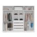 Guarda-Roupa Casal com Espelho Valência 6 Portas 4 Gavetas Branco e Cinza