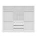Guarda-Roupa Casal com Espelho Valência 6 Portas 4 Gavetas Branco e Cinza