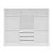 Guarda-Roupa Casal com Espelho Valência 6 Portas 4 Gavetas Branco e Creme