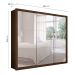 Guarda-Roupa Casal com Espelho Veneza Gold 3 Portas 4 Gavetas Café