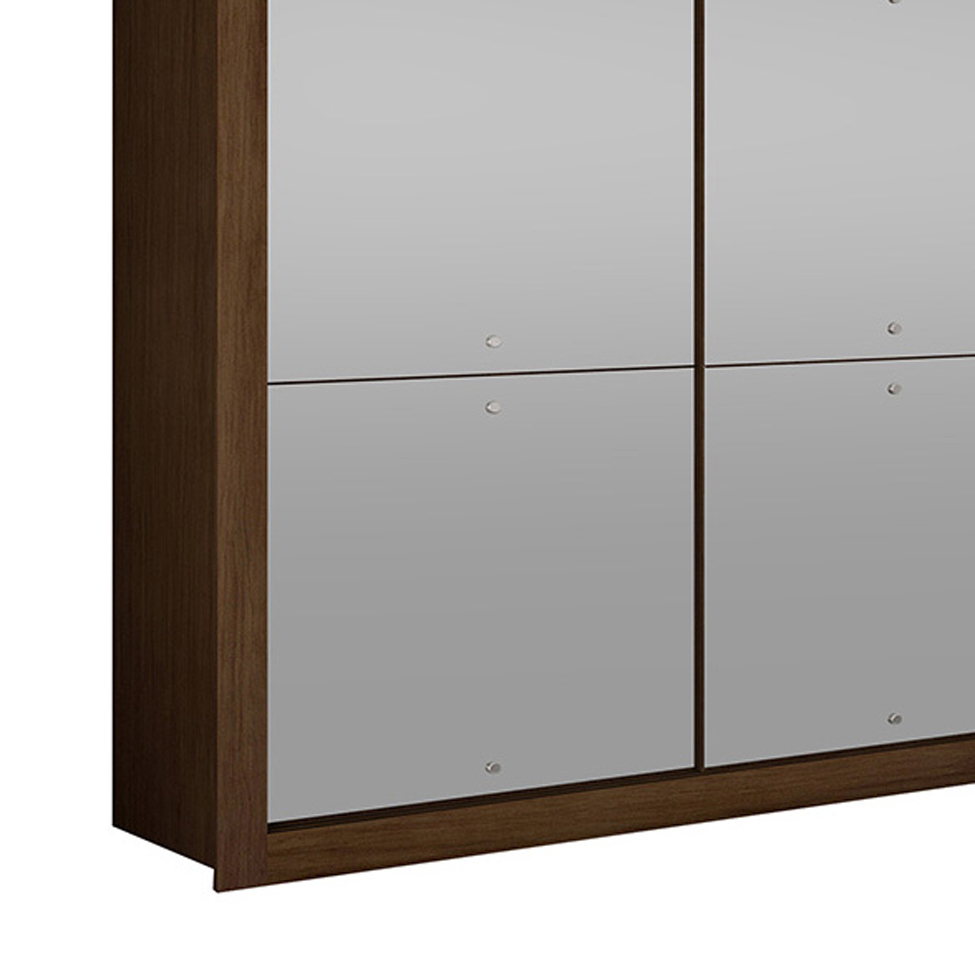 Guarda-Roupa Casal com Espelho Veneza Gold 3 Portas 4 Gavetas Café