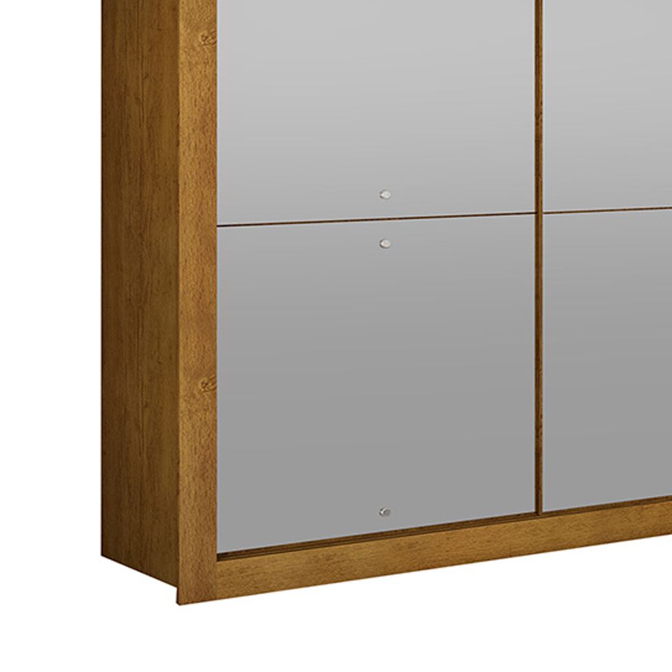 Guarda-Roupa Casal com Espelho Veneza Gold Imbuia 3 Pt 4 Gv