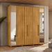 Guarda-Roupa Casal com Espelho Veronesse 6 Portas 4 Gavetas Cumaru