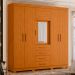 Guarda-Roupa Casal com Espelho Virtus 6 Portas 4 Gavetas Cinamomo