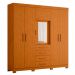 Guarda-Roupa Casal com Espelho Virtus 6 Portas 4 Gavetas Cinamomo