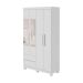 Guarda-Roupa Casal com Espelho Zeus com Pés 4 Portas 2 Gavetas Branco
