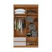 Guarda-Roupa Casal com Espelho Zeus com Pés 4 Portas 2 Gavetas Off White e Amêndoa