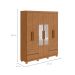 Guarda-Roupa Casal com Espelho Zeus com Pés 6 Portas 4 Gavetas Amêndoa