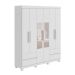 Guarda-Roupa Casal com Espelho Zeus com Pés 6 Portas 4 Gavetas Branco