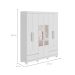 Guarda-Roupa Casal com Espelho Zeus com Pés 6 Portas 4 Gavetas Branco